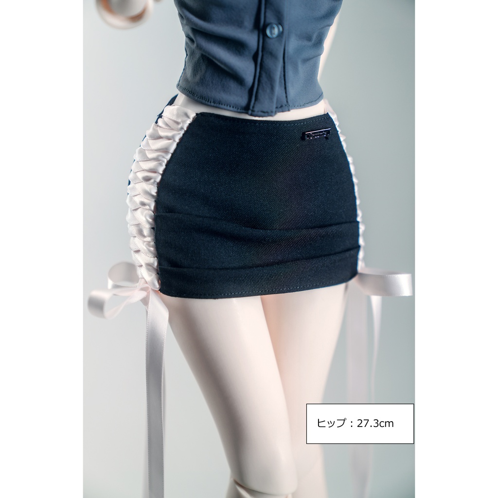1/3ドール服 タイトミニスカート 編み上げ ファスナー付き 調整可能ミニスカート