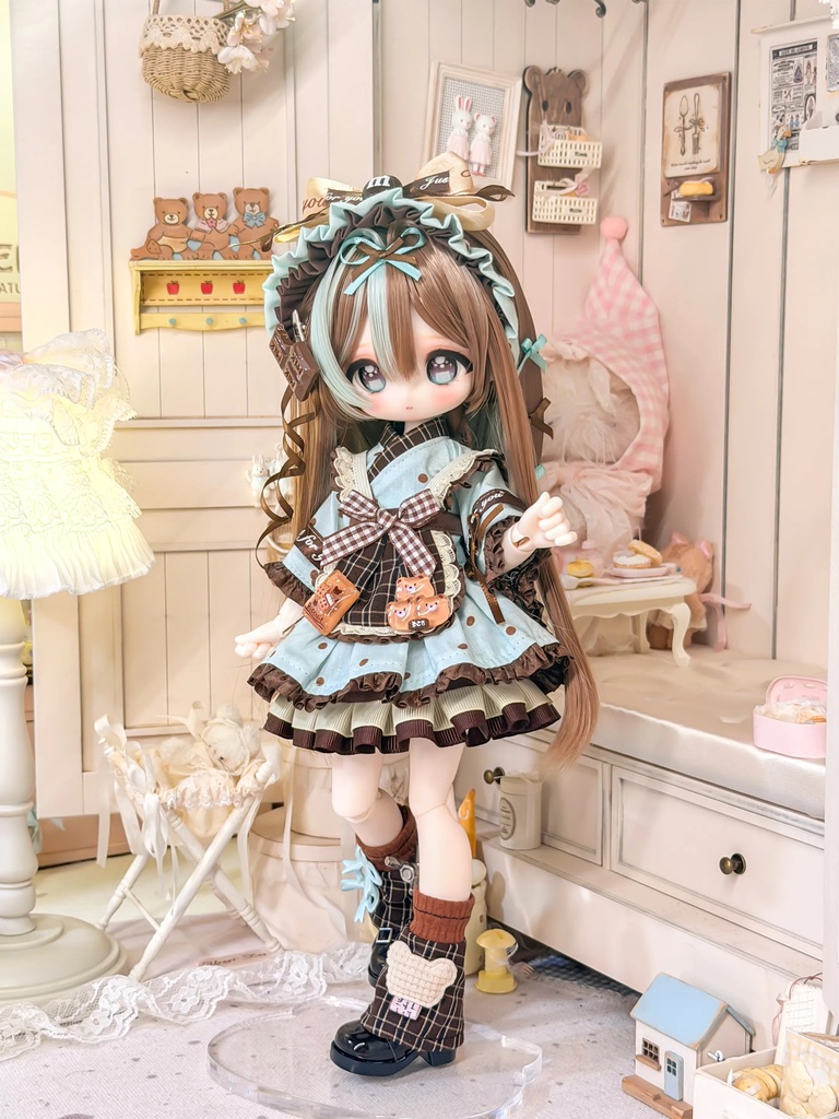 1/6ドール服 ミントチョコ メイド服