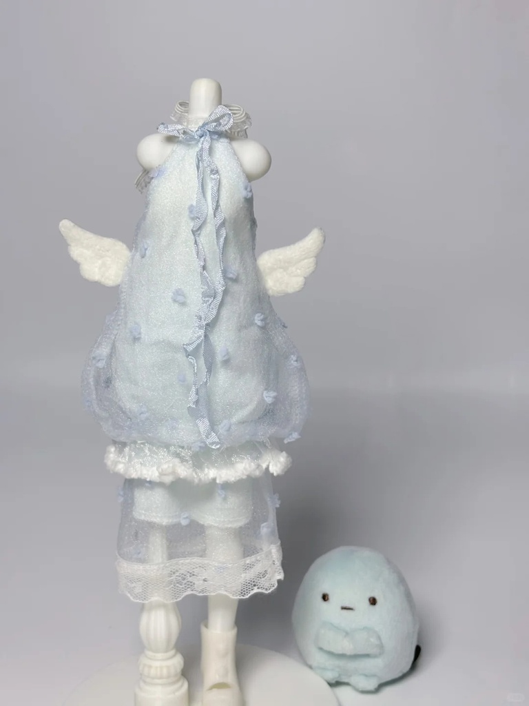 透明クラゲワンピース　Azone　OB22　OB24　OB26　オビツ22　オビツ24　オビツ26　1/6ドール服　ピュアニーモ S　ピュアニーモ M　ノースリーブワンピース