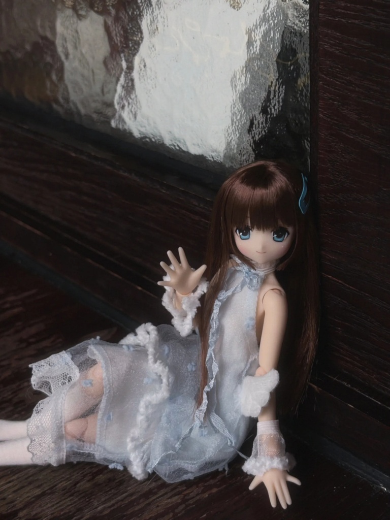 透明クラゲワンピース　Azone　OB22　OB24　OB26　オビツ22　オビツ24　オビツ26　1/6ドール服　ピュアニーモ S　ピュアニーモ M　ノースリーブワンピース