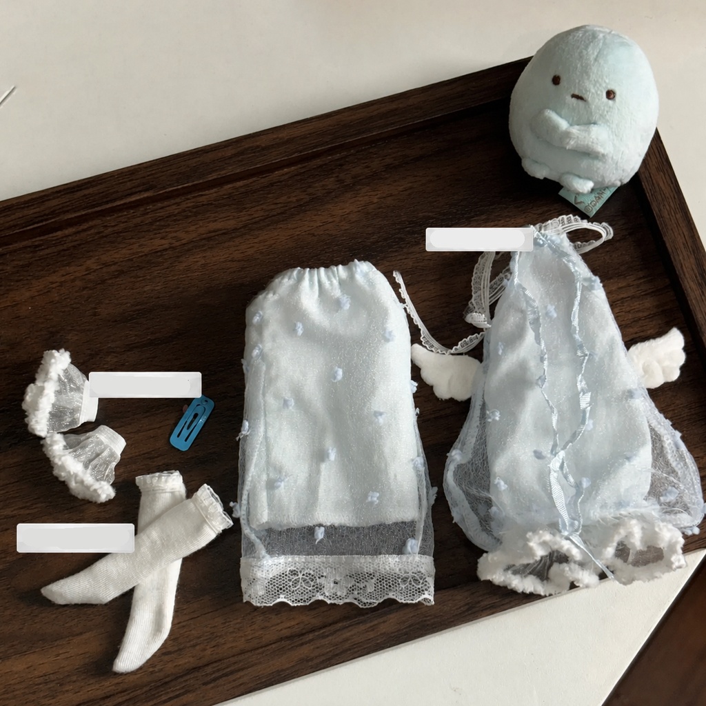 透明クラゲワンピース　Azone　OB22　OB24　OB26　オビツ22　オビツ24　オビツ26　1/6ドール服　ピュアニーモ S　ピュアニーモ M　ノースリーブワンピース