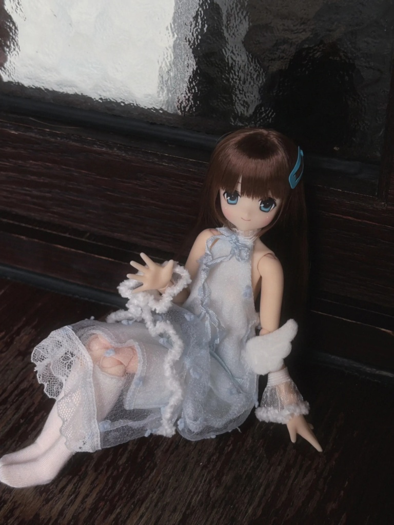 透明クラゲワンピース　Azone　OB22　OB24　OB26　オビツ22　オビツ24　オビツ26　1/6ドール服　ピュアニーモ S　ピュアニーモ M　ノースリーブワンピース