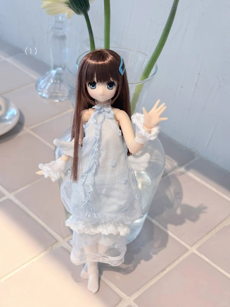 透明クラゲワンピース　Azone　OB22　OB24　OB26　オビツ22　オビツ24　オビツ26　1/6ドール服　ピュアニーモ S　ピュアニーモ M　ノースリーブワンピース