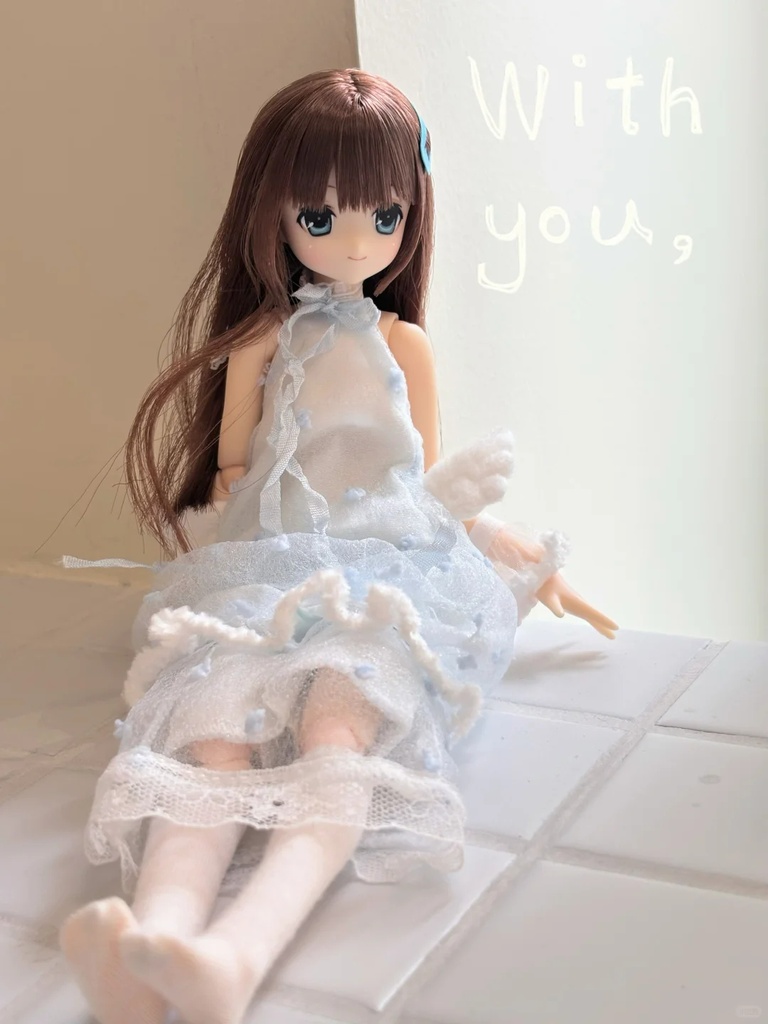 透明クラゲワンピース　Azone　OB22　OB24　OB26　オビツ22　オビツ24　オビツ26　1/6ドール服　ピュアニーモ S　ピュアニーモ M　ノースリーブワンピース