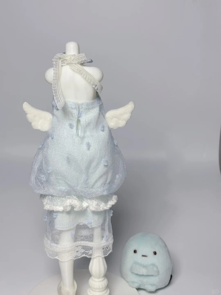 透明クラゲワンピース　Azone　OB22　OB24　OB26　オビツ22　オビツ24　オビツ26　1/6ドール服　ピュアニーモ S　ピュアニーモ M　ノースリーブワンピース