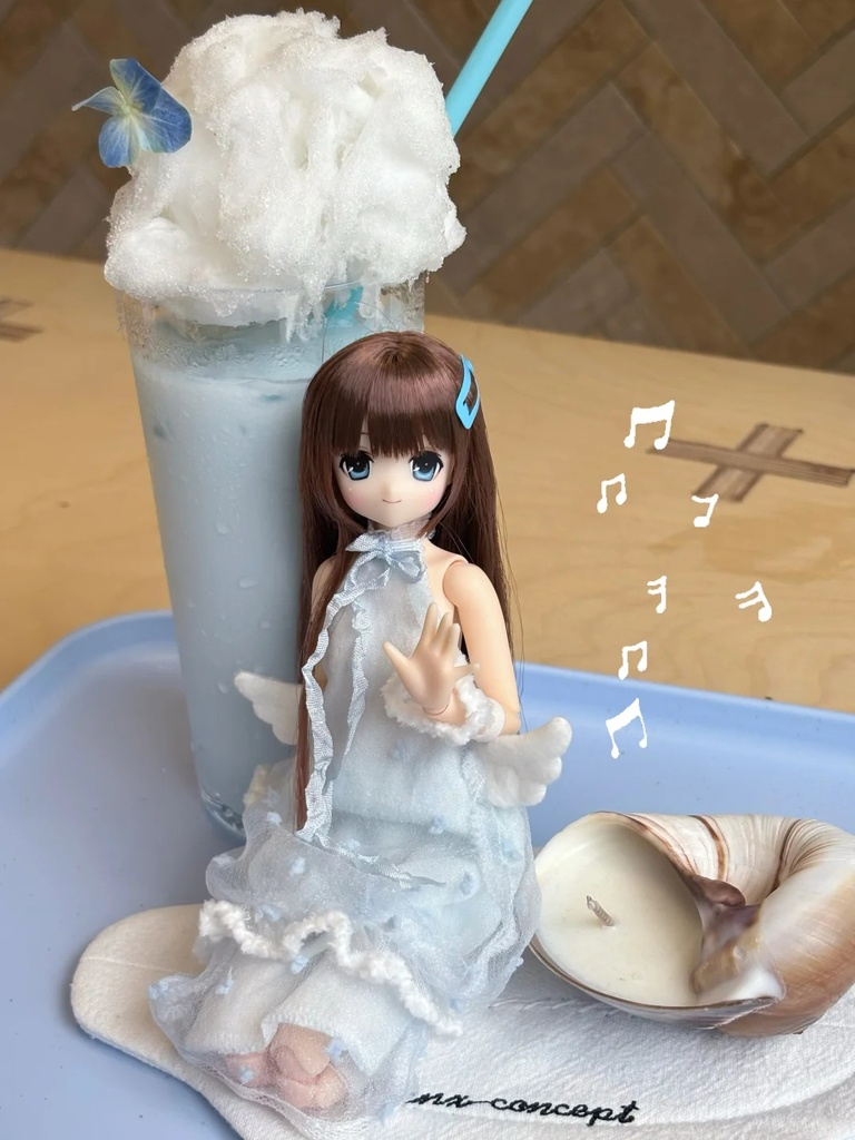 透明クラゲワンピース　Azone　OB22　OB24　OB26　オビツ22　オビツ24　オビツ26　1/6ドール服　ピュアニーモ S　ピュアニーモ M　ノースリーブワンピース
