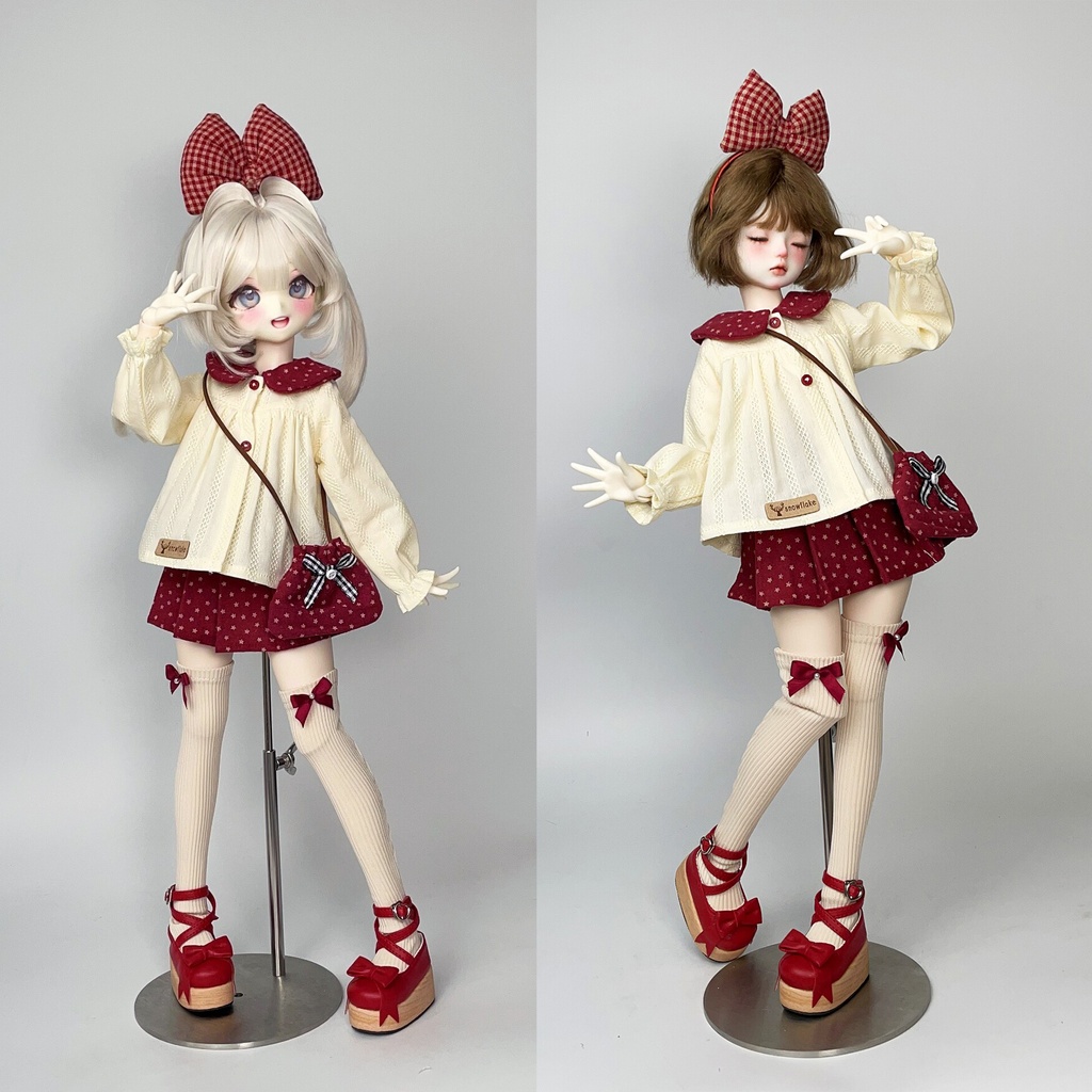 1/4ドール服　レトロガーリーコーデ　5点セット