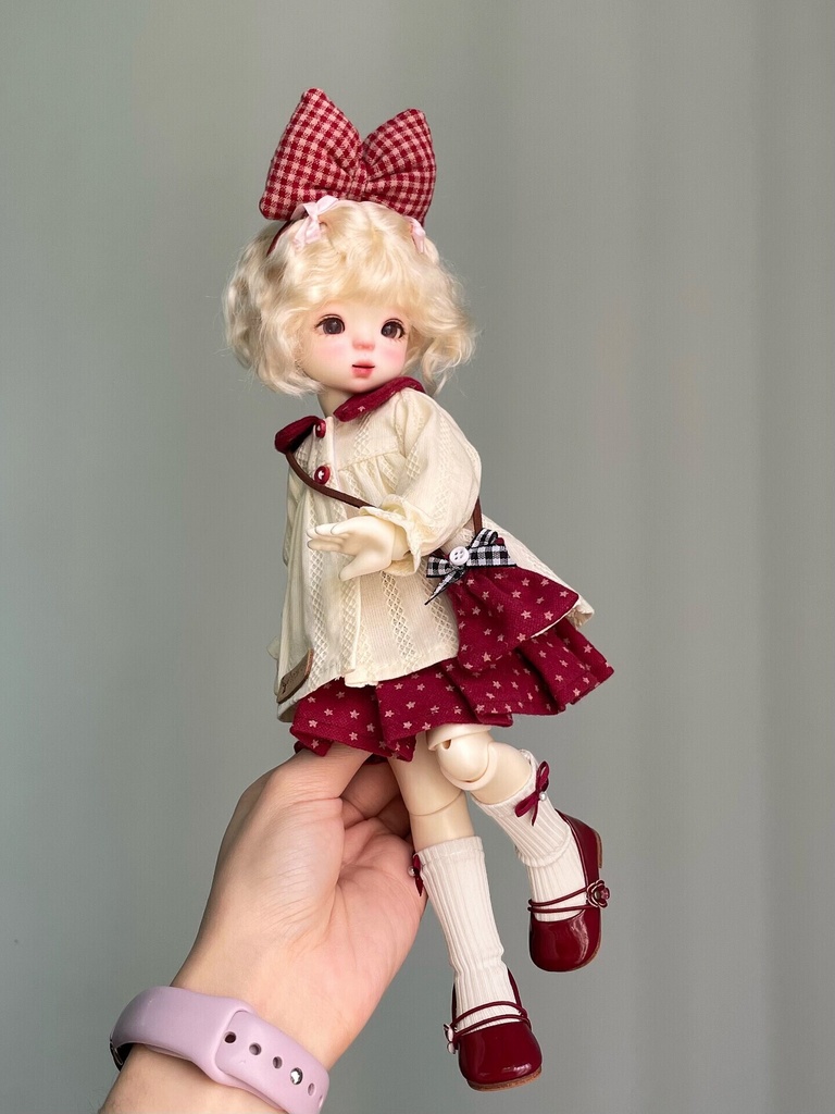 1/6ドール服 レトロガーリーコーデ 5点セット