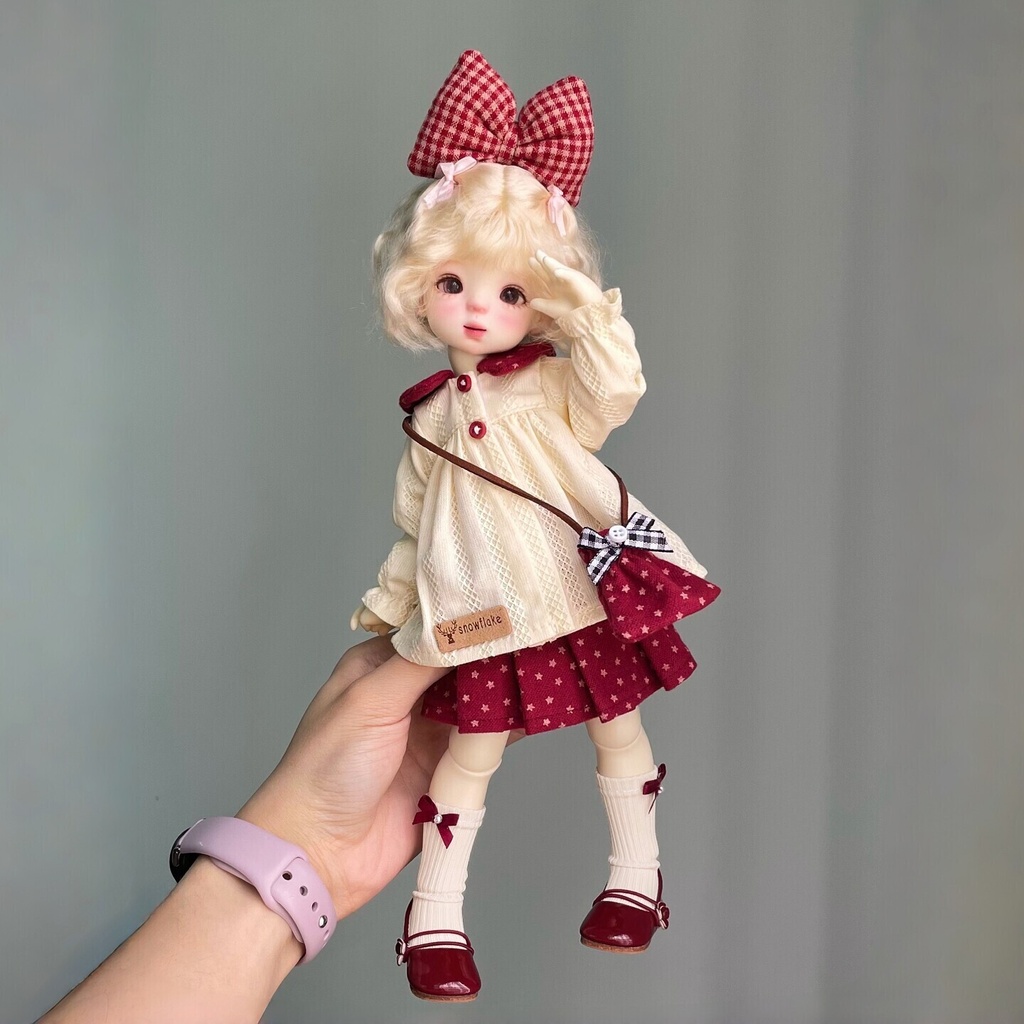 1/6ドール服 レトロガーリーコーデ 5点セット