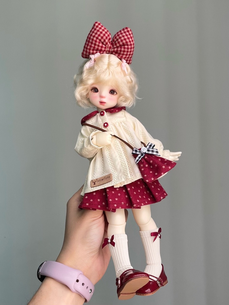 1/6ドール服 レトロガーリーコーデ 5点セット