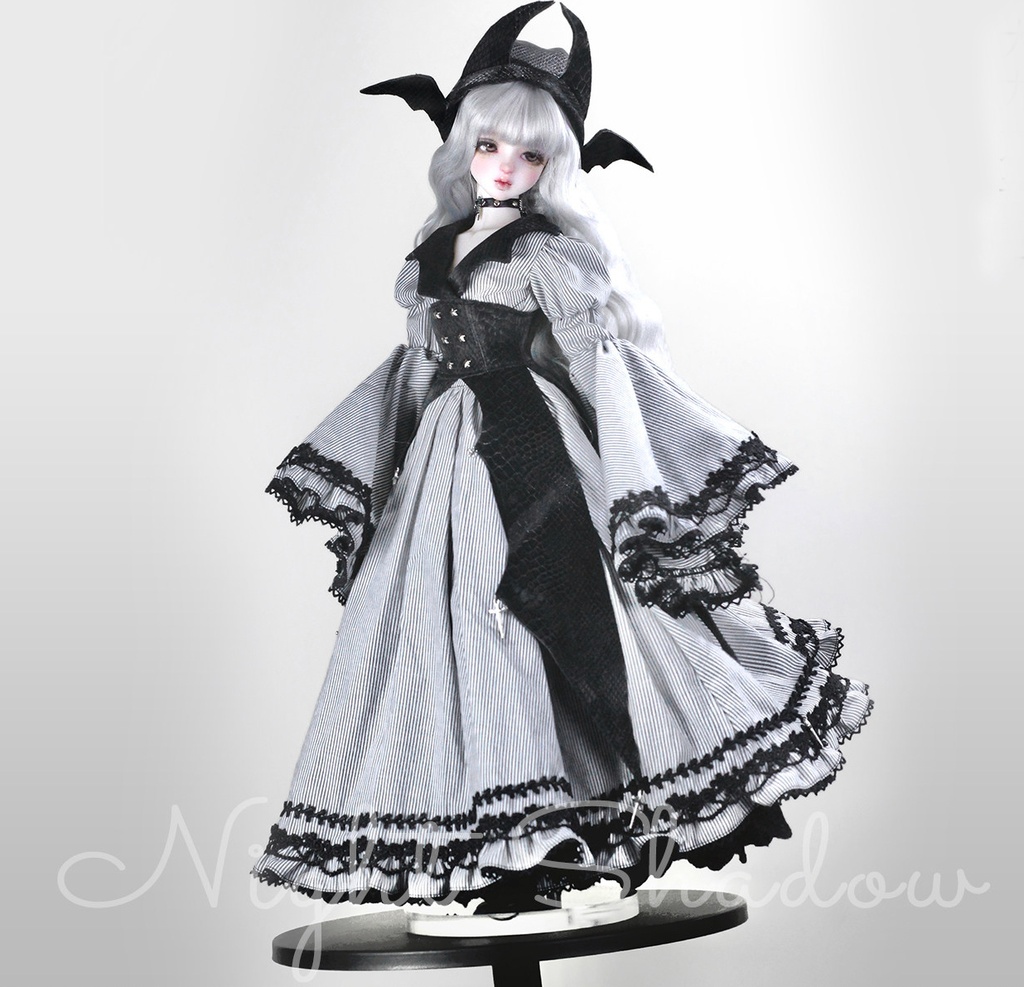 1/4ドール服 ゴシック風 夜影