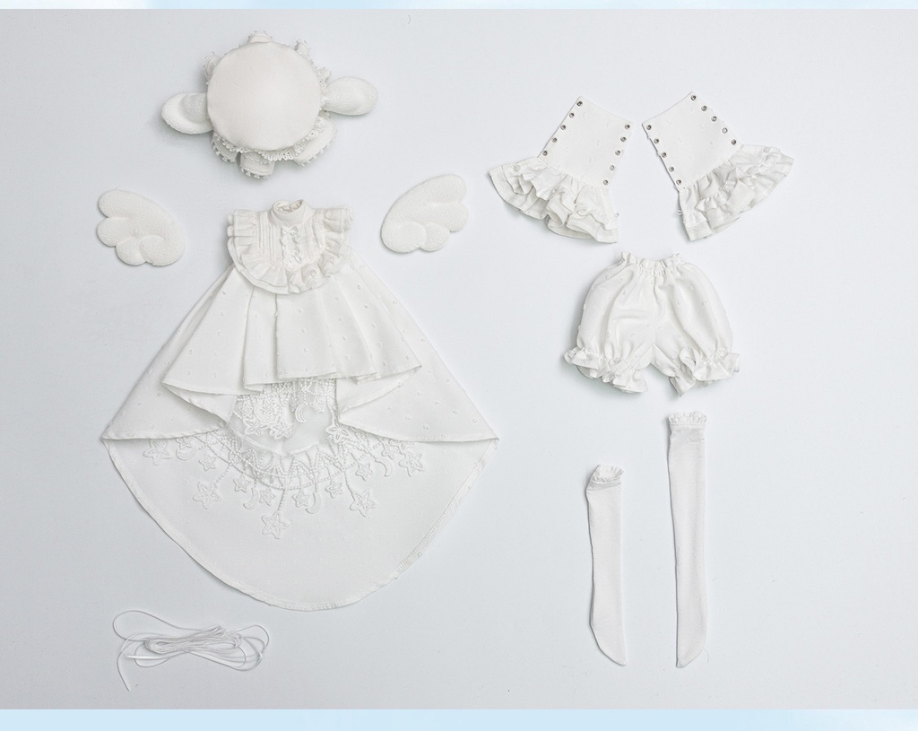 1/4ドール服 天使ワンピース 6点セット