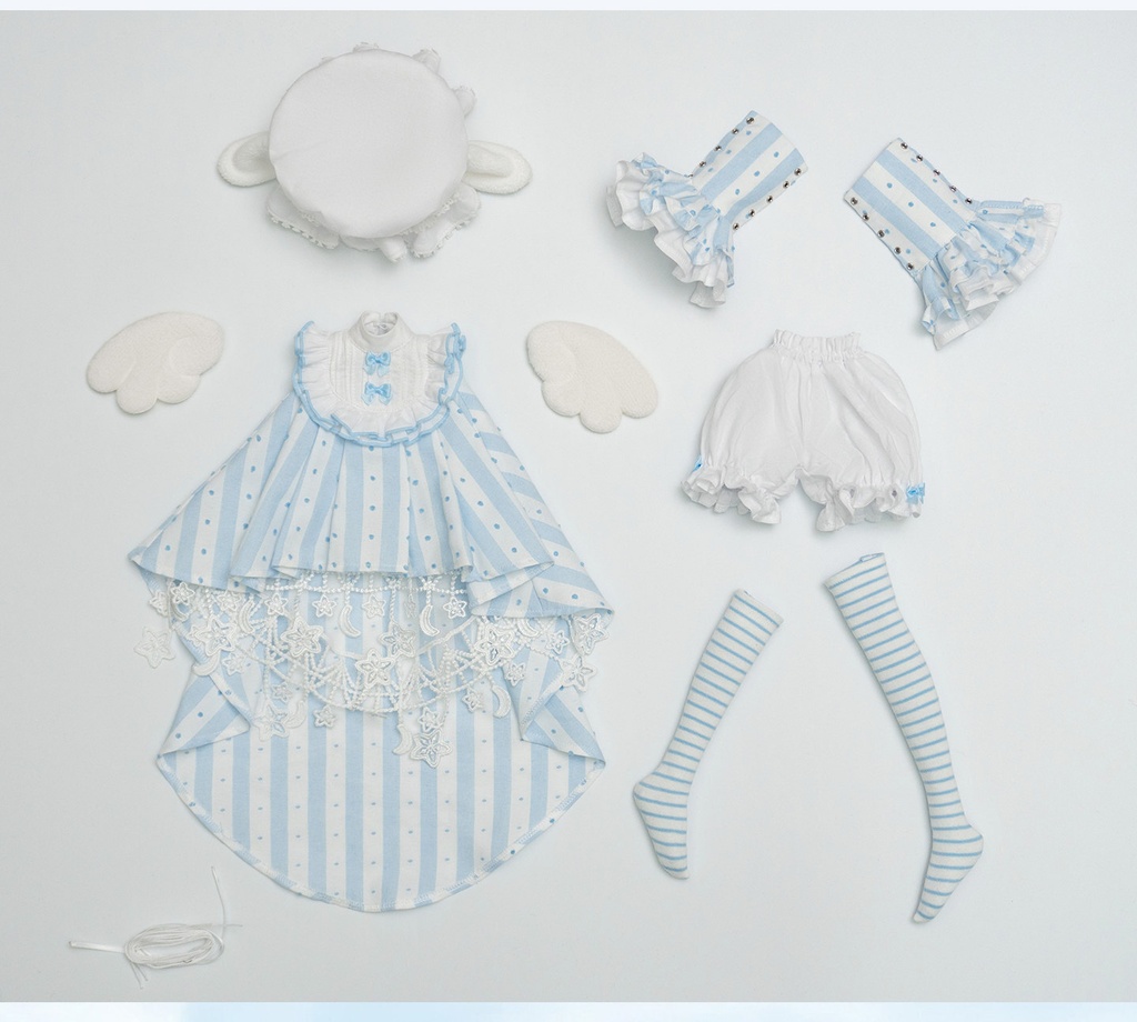 1/4ドール服 天使ワンピース 6点セット