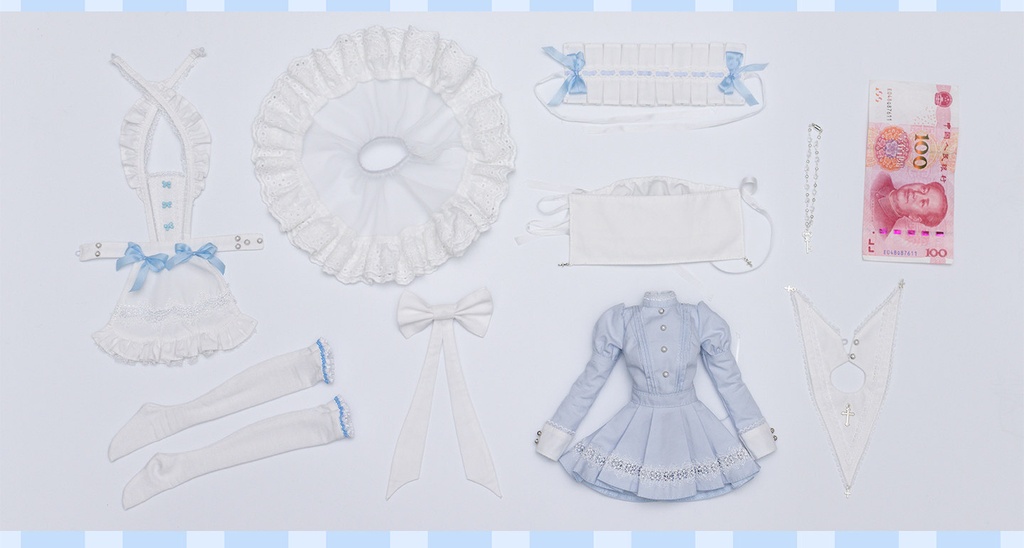 1/4ドール服 シスター服 メイド服 9点セット