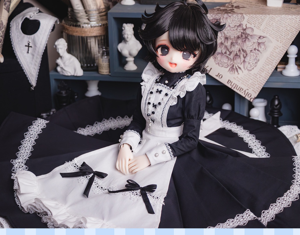 1/4ドール服 シスター服 メイド服 9点セット