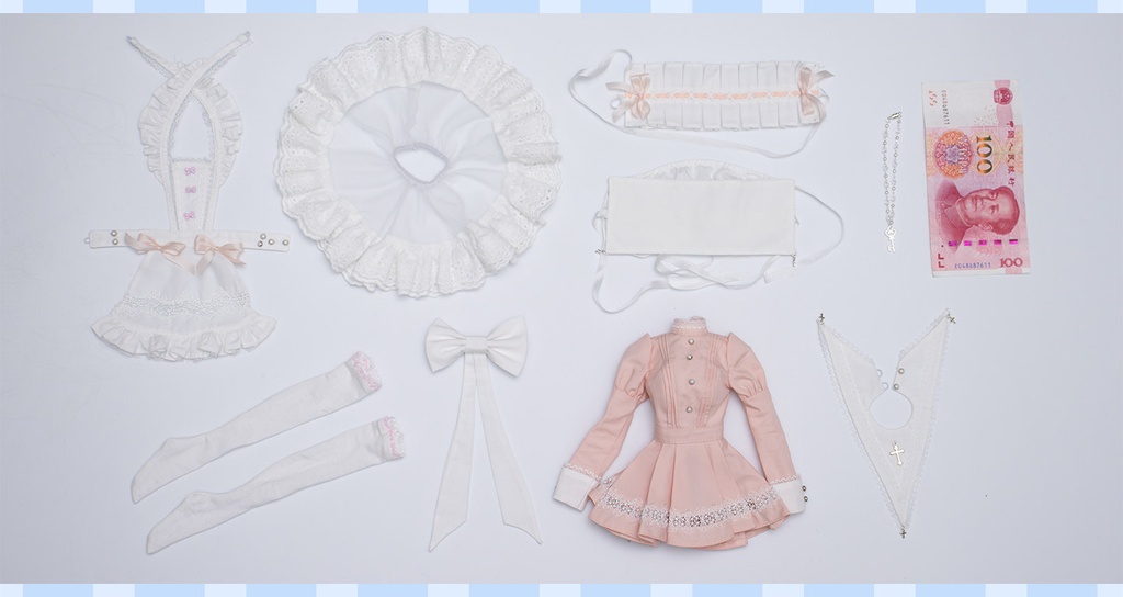 1/4ドール服 シスター服 メイド服 9点セット