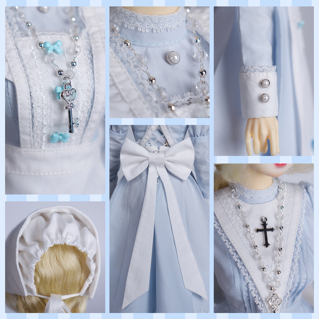 1/4ドール服 シスター服 メイド服 9点セット