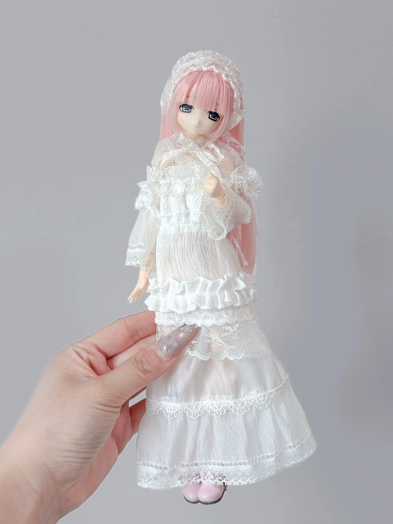 レースドレスセット　Azone　OB22　OB24　OB26　オビツ22　オビツ24　オビツ26　1/6ドール服　ピュアニーモ S　ピュアニーモ M　