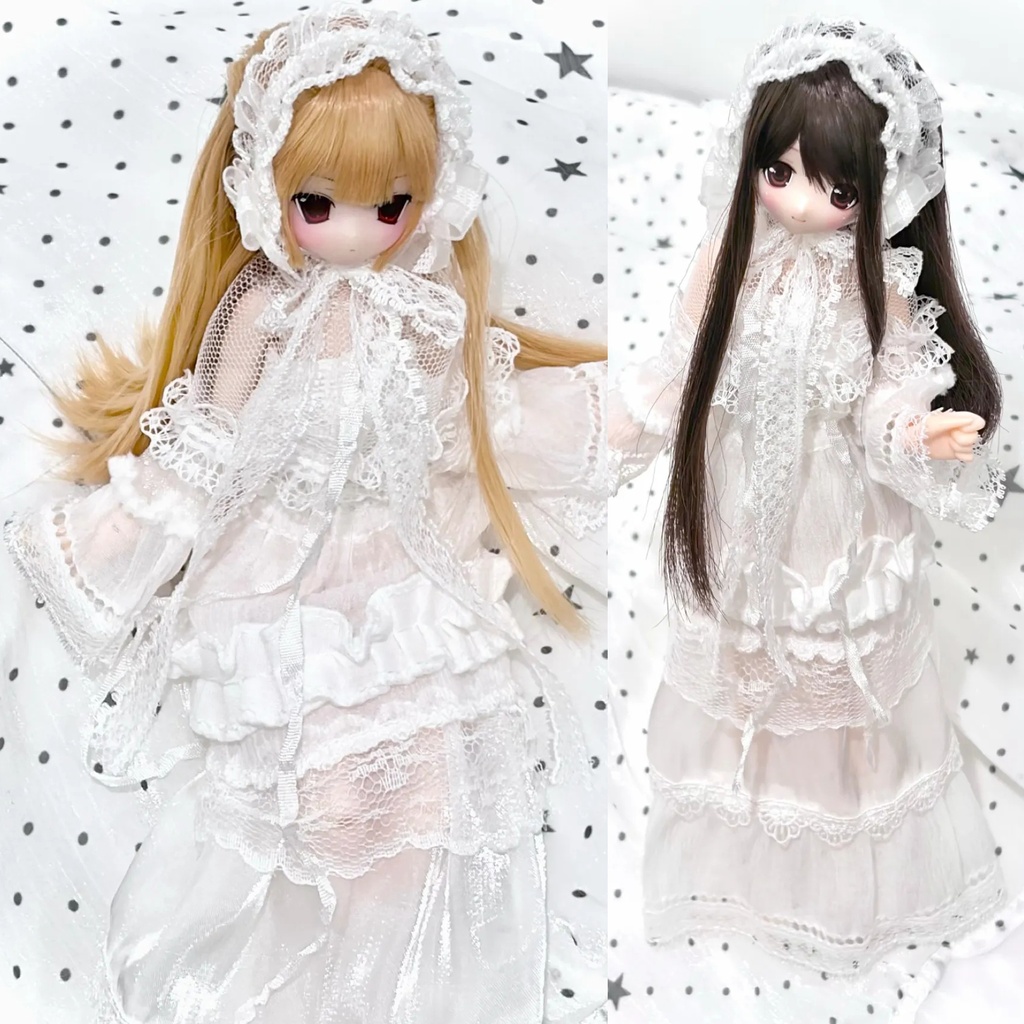 レースドレスセット　Azone　OB22　OB24　OB26　オビツ22　オビツ24　オビツ26　1/6ドール服　ピュアニーモ S　ピュアニーモ M　