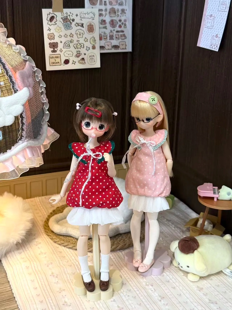水玉 バルーンスカート Azone OB22 OB24 OB26 オビツ22 オビツ24 オビツ26 1/6ドール服 ピュアニーモ S ピュアニーモ M