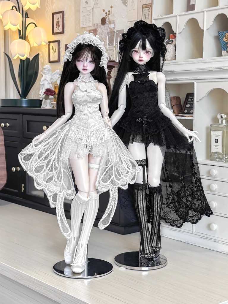 1/4ドール服　ゴシック　レースドレス