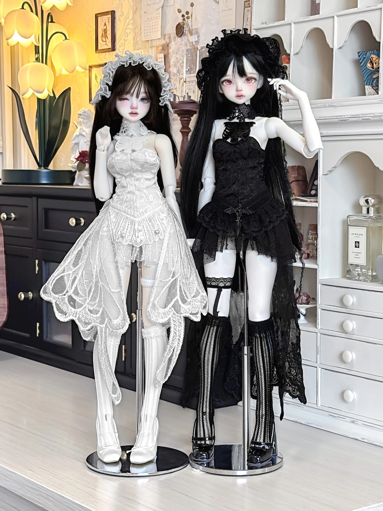 1/4ドール服 ゴシック レースドレス
