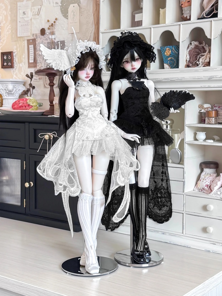 1/4ドール服 ゴシック レースドレス
