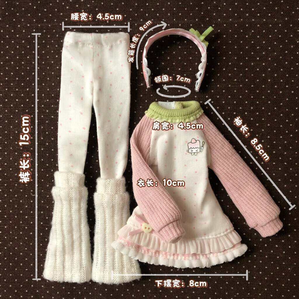 スイーツコーデ いちご Azone OB22 OB24 OB26 オビツ22 オビツ24 オビツ26 1/6ドール服 ピュアニーモ S ピュアニーモ M