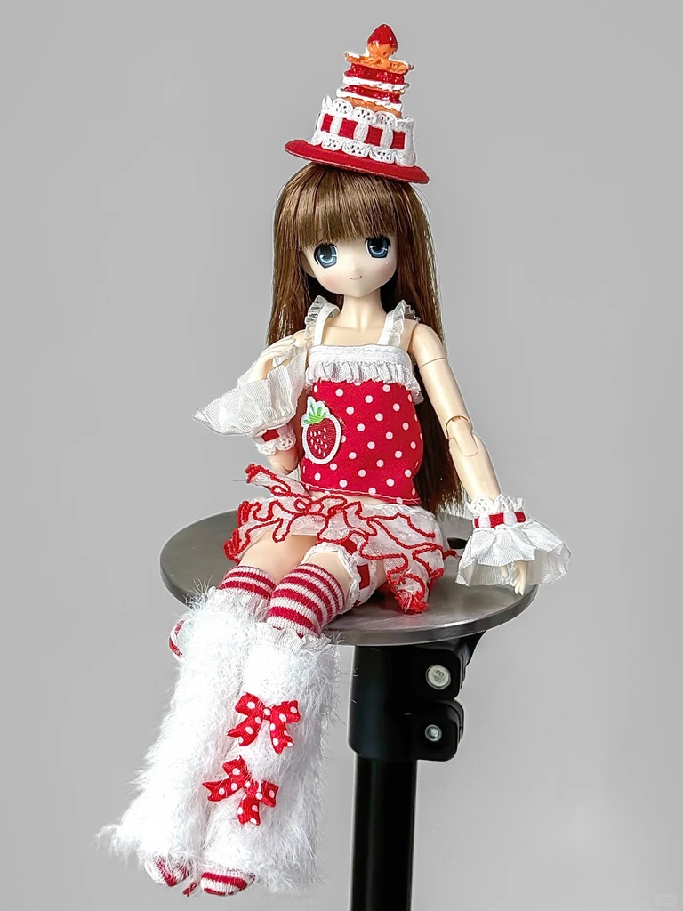 スイーツコーデ　いちご　9点セット　Azone　OB22　OB24　オビツ22　オビツ24　1/6ドール服　ピュアニーモ S　ピュアニーモ M