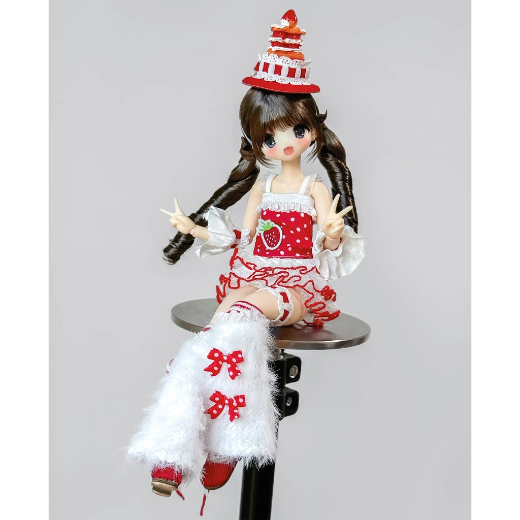 スイーツコーデ　いちご　9点セット　Azone　OB22　OB24　オビツ22　オビツ24　1/6ドール服　ピュアニーモ S　ピュアニーモ M