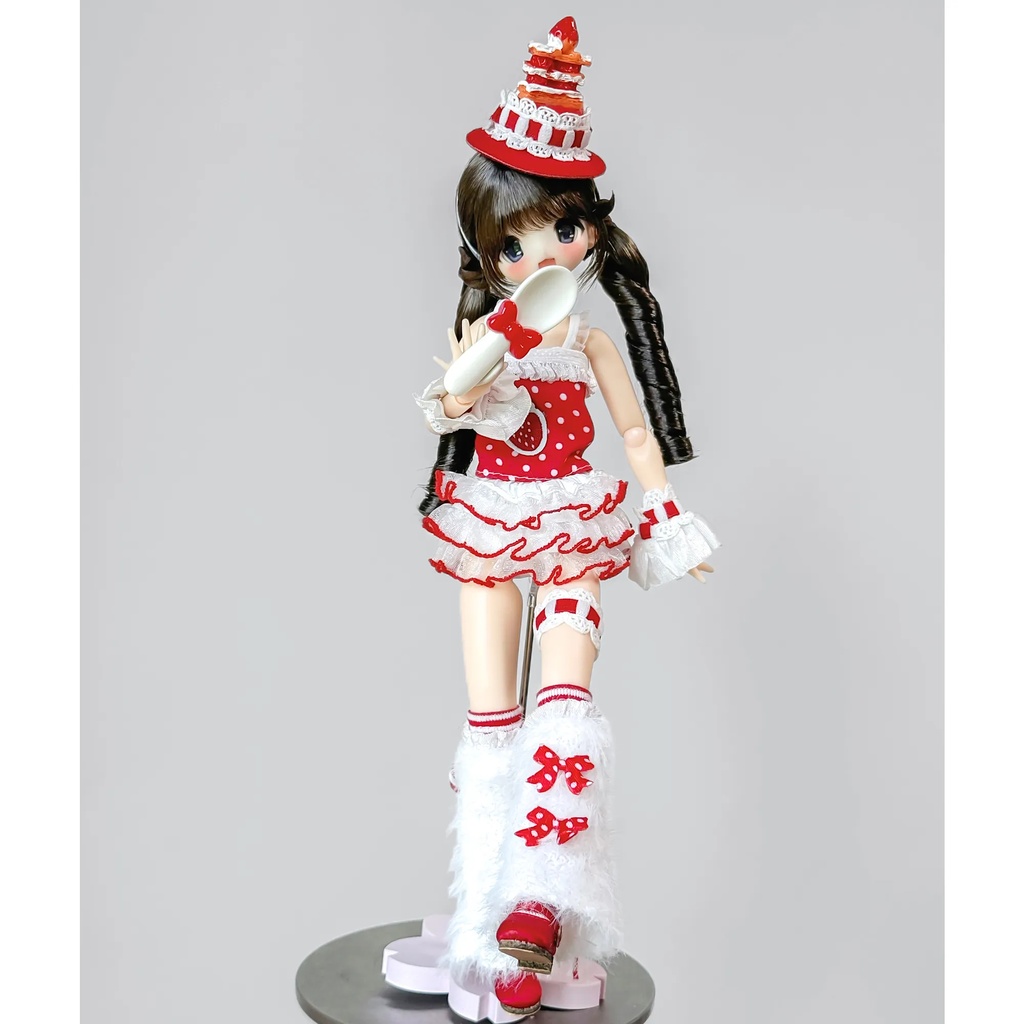 スイーツコーデ　いちご　9点セット　Azone　OB22　OB24　オビツ22　オビツ24　1/6ドール服　ピュアニーモ S　ピュアニーモ M