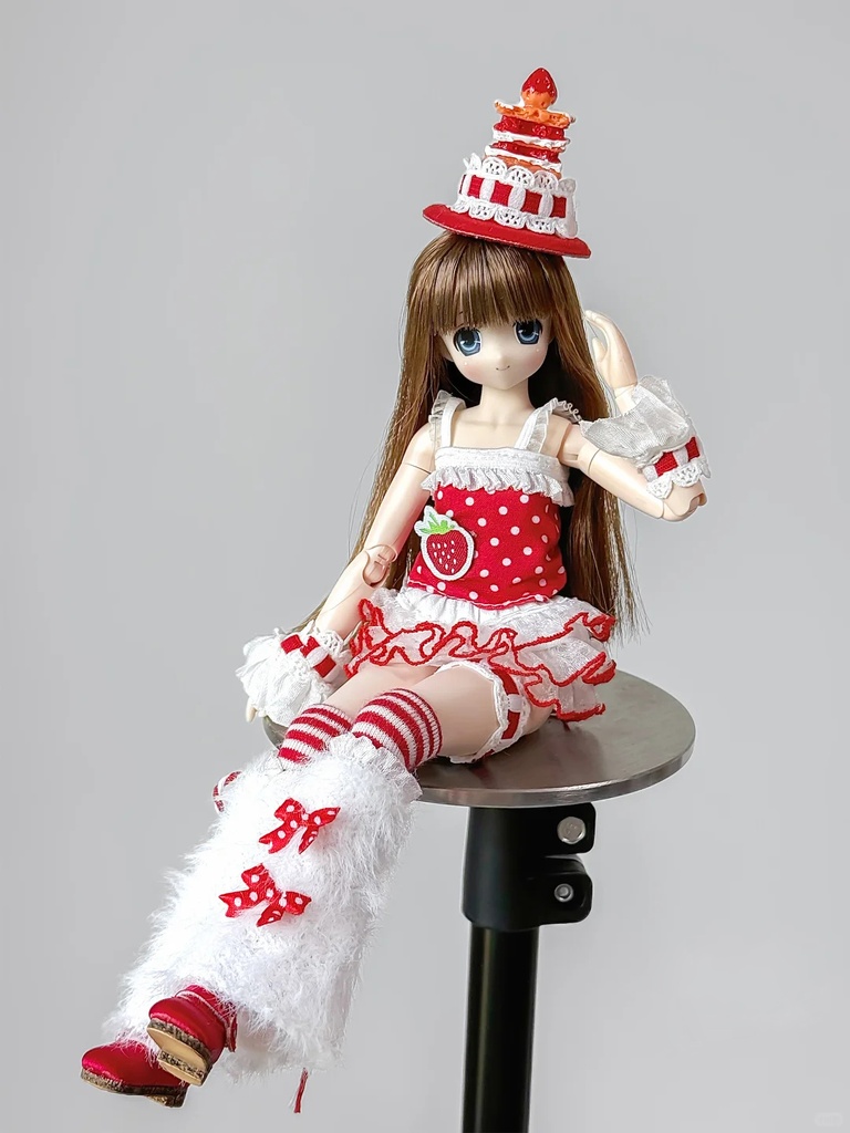 スイーツコーデ　いちご　9点セット　Azone　OB22　OB24　オビツ22　オビツ24　1/6ドール服　ピュアニーモ S　ピュアニーモ M
