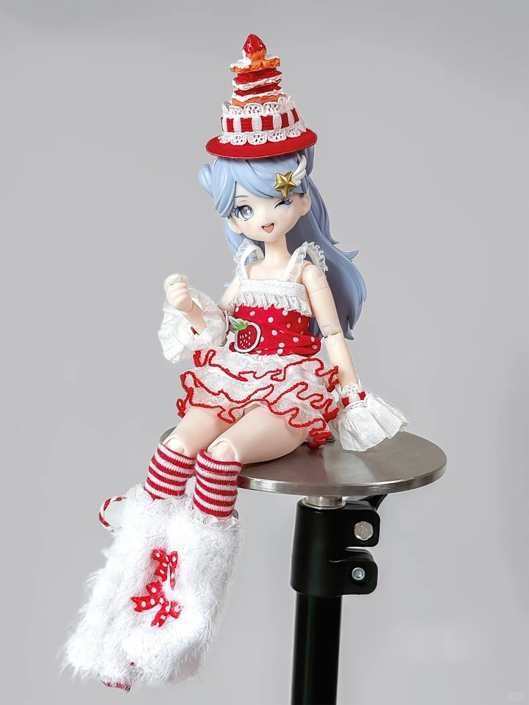 スイーツコーデ　いちご　9点セット　Azone　OB22　OB24　オビツ22　オビツ24　1/6ドール服　ピュアニーモ S　ピュアニーモ M