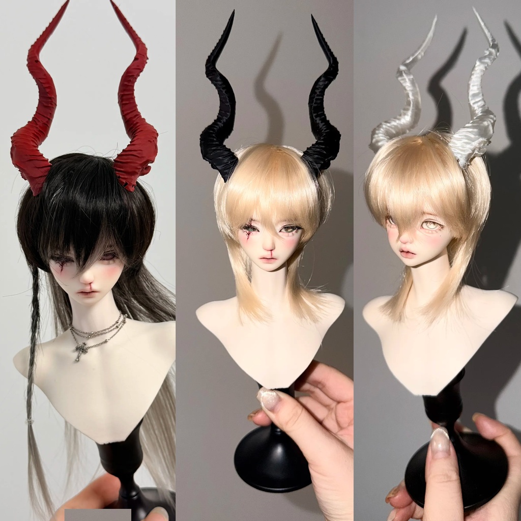 【1/4,1/3】悪魔の角　ひつじの角　白　黒　赤
