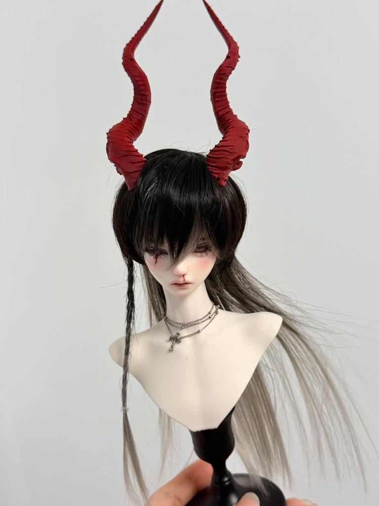 【1/4,1/3】悪魔の角 ひつじの角 白 黒 赤
