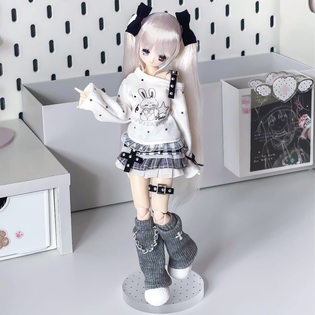 1/6ドール服　モノクロラビット　Azone　OB22　OB24　オビツ22　オビツ24　ピュアニーモ S　ピュアニーモ M　