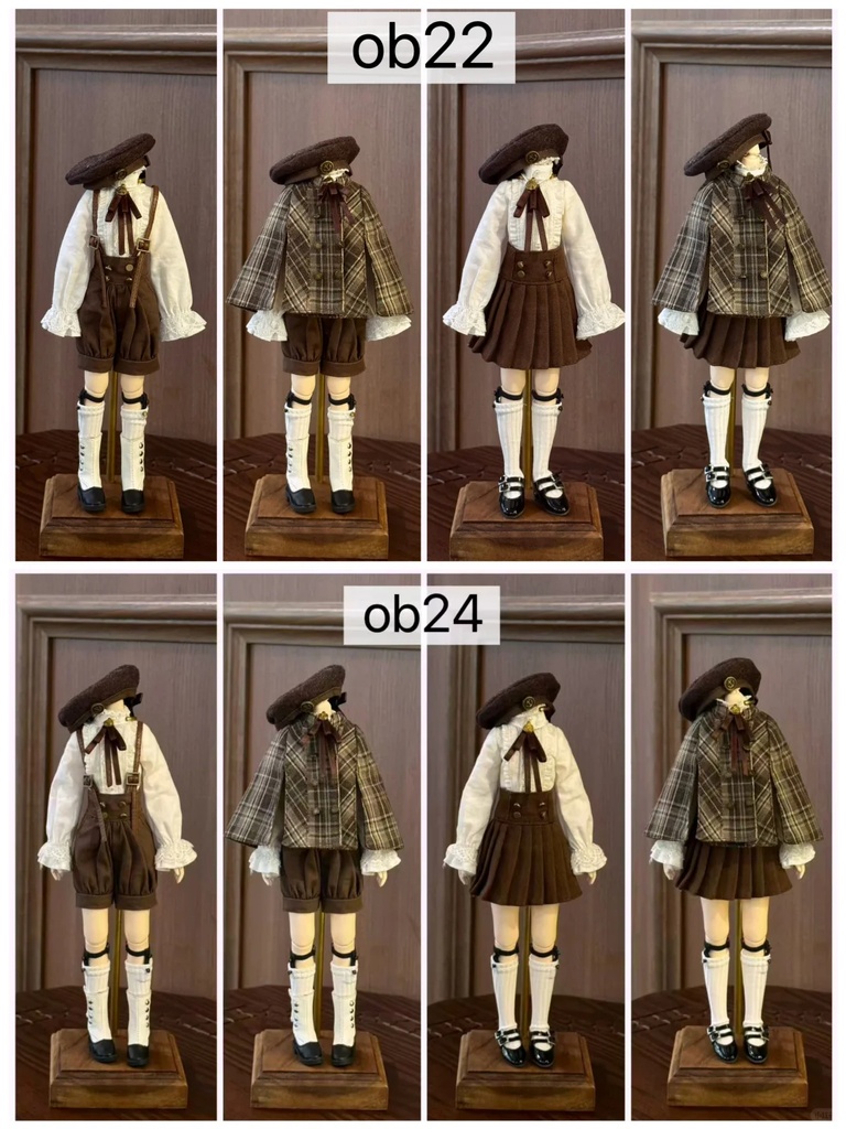 1/6ドール服 クラシックブラウン Azone OB22 OB24 オビツ22 オビツ24 ピュアニーモ S ピュアニーモ M ドール服