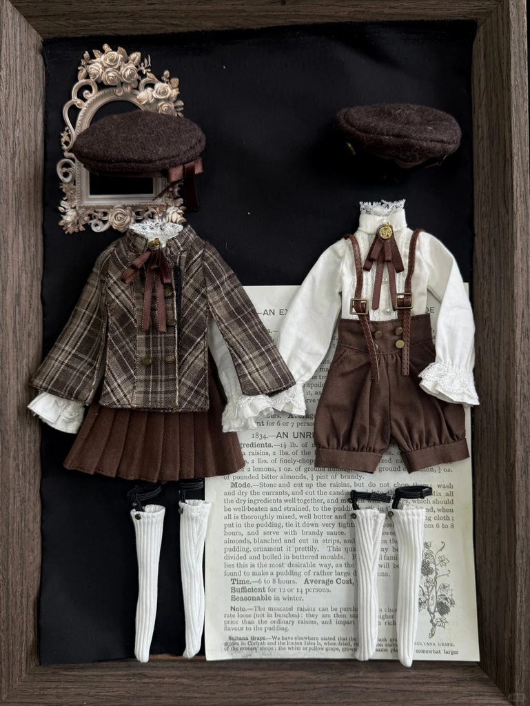1/6ドール服 クラシックブラウン Azone OB22 OB24 オビツ22 オビツ24 ピュアニーモ S ピュアニーモ M ドール服