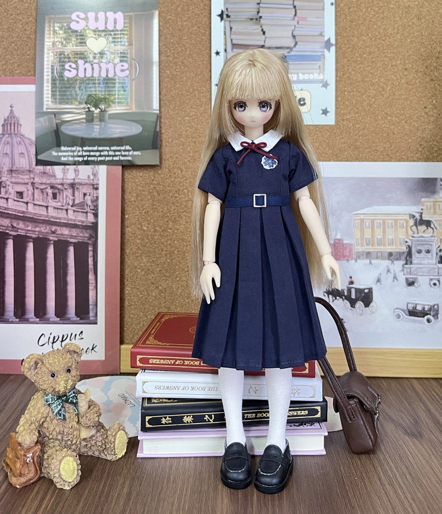 1/6ドール服 プリーツワンピース Azone OB22 OB24 オビツ22 オビツ24 ピュアニーモ S ピュアニーモ M ドール服