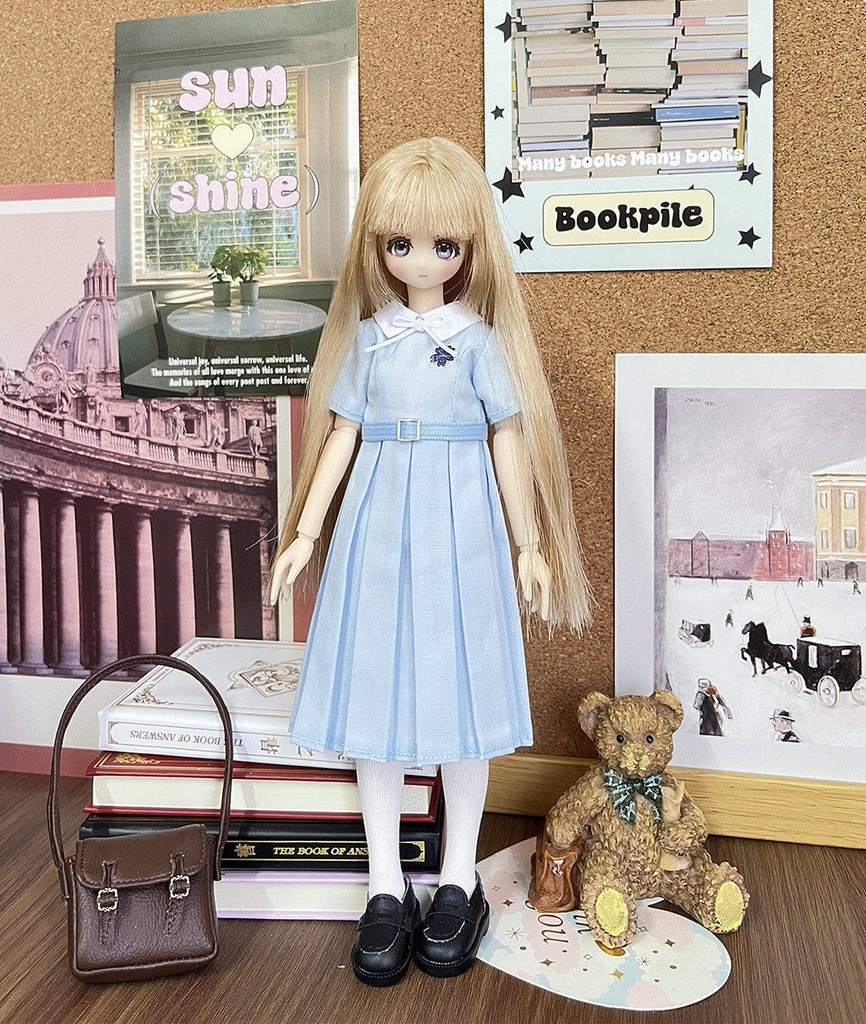 1/6ドール服 プリーツワンピース Azone OB22 OB24 オビツ22 オビツ24 ピュアニーモ S ピュアニーモ M ドール服