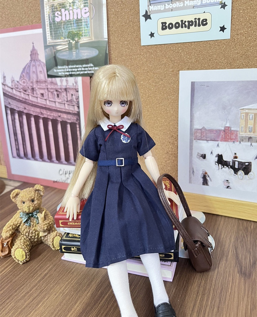 1/6ドール服 プリーツワンピース Azone OB22 OB24 オビツ22 オビツ24 ピュアニーモ S ピュアニーモ M ドール服