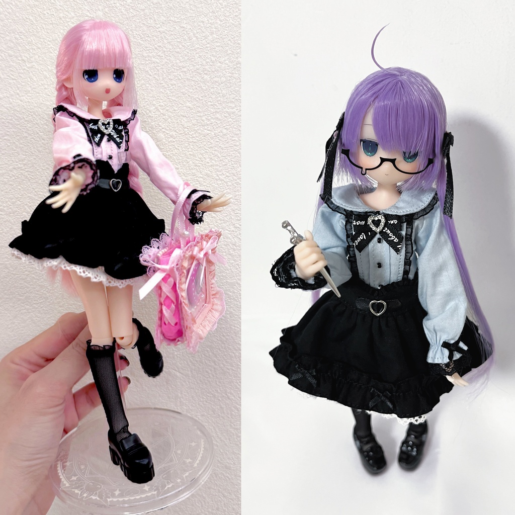 1/6ドール服　地雷系　Azone　OB22　OB24　オビツ22　オビツ24　ピュアニーモ S　ピュアニーモ M　　ドール服