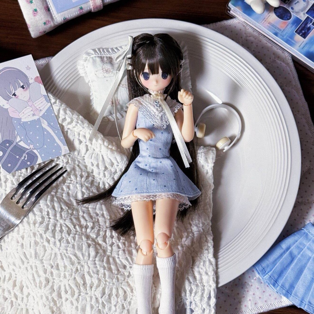 1/6ドール服 ワンピースセット レース襟 Azone OB22 OB24 オビツ22 オビツ24 ピュアニーモ S ピュアニーモ M ドール服