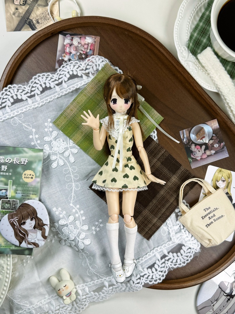 1/6ドール服 ワンピースセット レース襟 Azone OB22 OB24 オビツ22 オビツ24 ピュアニーモ S ピュアニーモ M ドール服