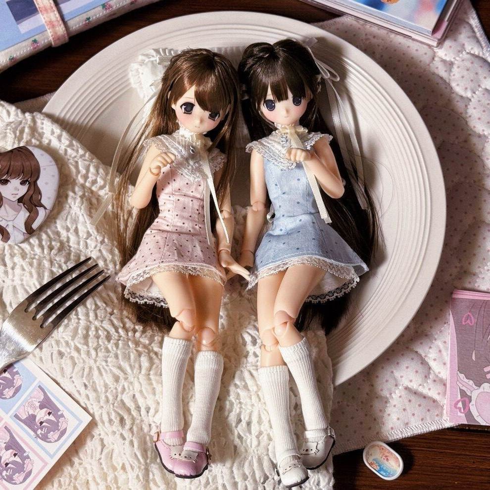 1/6ドール服 ワンピースセット レース襟 Azone OB22 OB24 オビツ22 オビツ24 ピュアニーモ S ピュアニーモ M ドール服