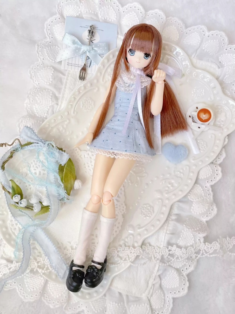1/6ドール服 ワンピースセット レース襟 Azone OB22 OB24 オビツ22 オビツ24 ピュアニーモ S ピュアニーモ M ドール服