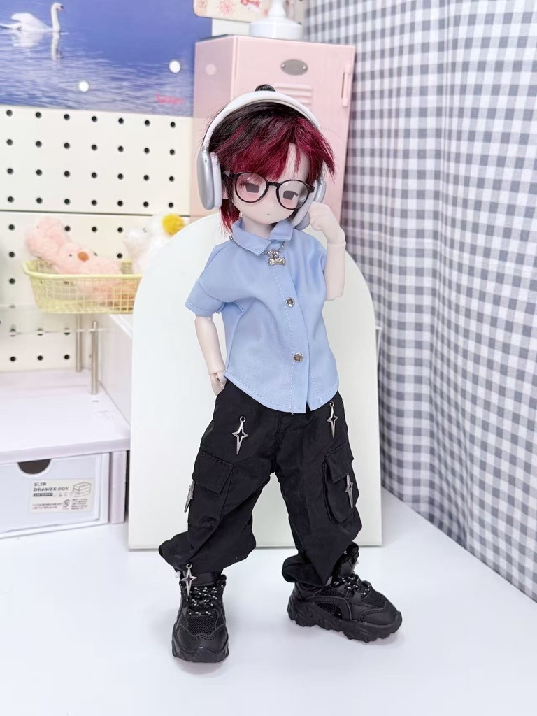 1/6 1/4 ロング丈半袖ブラウス ドール服 Azone OB22 OB24 オビツ22 オビツ24 ピュアニーモ S ピュアニーモ M MDD MSD
