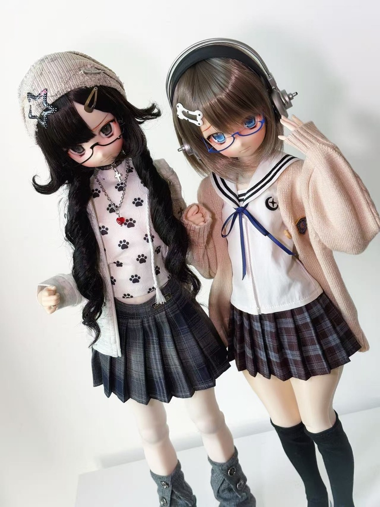 1/6 1/4 チェックプリーツスカート ドール服 Azone OB22 OB24 オビツ22 オビツ24 ピュアニーモ S ピュアニーモ M MDD MSD