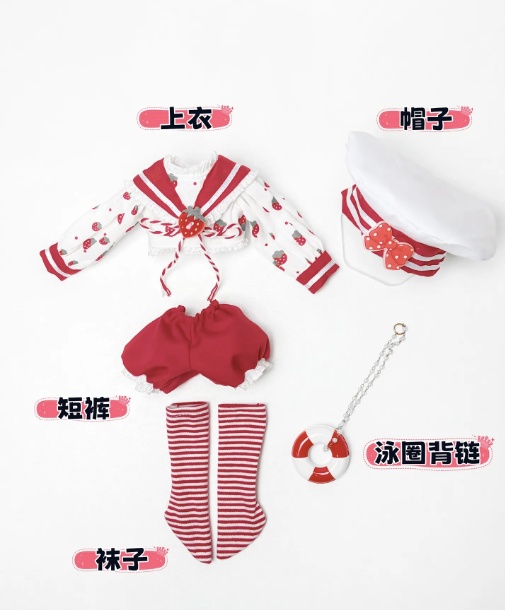 1/6ドール服 マリン風 5点セット ドール服