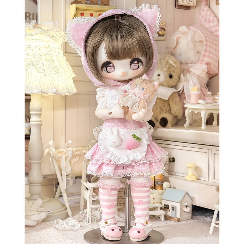 1/6ドール服 ねこフードセット 4点セット ドール服
